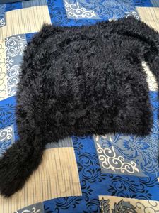 Cozy Black Faux Fur Sweater