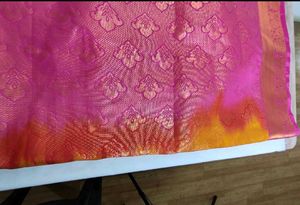 Vibrant Yellow Saree with Pink Border