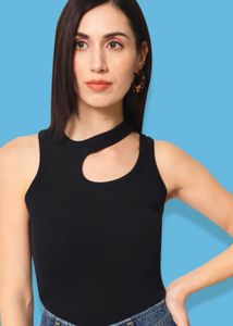 Chic Black Cutout Tank Top