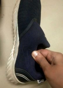 Navy Blue "AIR" Slip-On Kids Sneakers