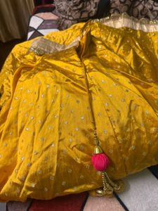 Stunning Yellow Embellished Lehenga Choli Set