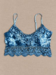 Boho Tie-Dye Lace Bralette with side zip
