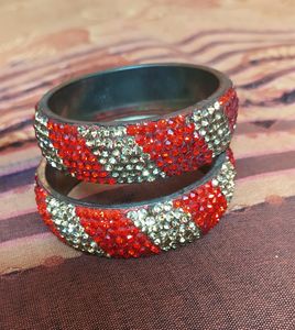 Red & Golden Pair Of Kade (Bangles)