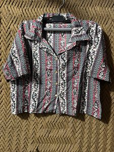 SHIONS Women's Ethnic Crop Shirt