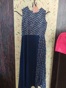 Stylish Navy Blue Ethnic Gown