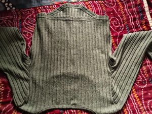 Ribbed Bell Sleeve Crop Top