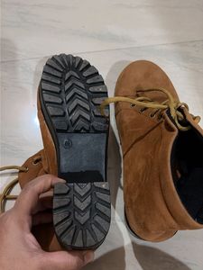 Tan Suede Lace-Up Boots