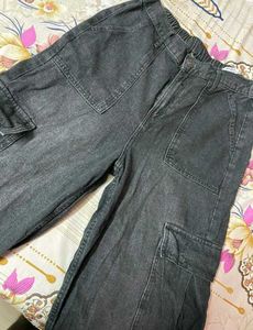 Trendy Black Cargo Pants