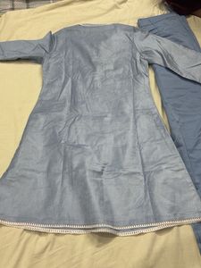 Light Blue Embroidered Kurta Set