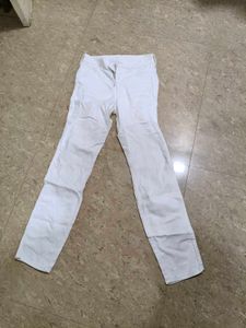 H &amp; M  White Straight Leg Pants