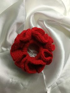 Handmade Red Crochet Scrunchie