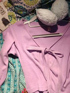 Lavender Tie-Front Top