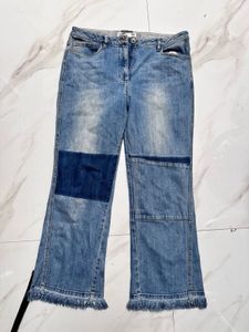 Patchwork Blue Denim Jeans