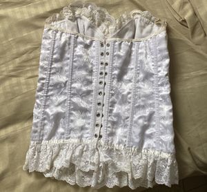 White Lace Trim Corset Top