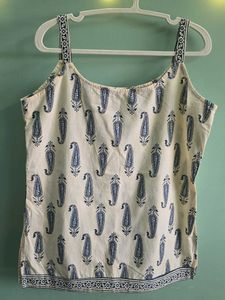 Cream Paisley Print Kurta Top