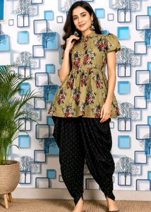 🇮🇳Girl suit Designer dress Floral Peplum Kurta