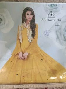 Embroidered Gown Set with Jacket