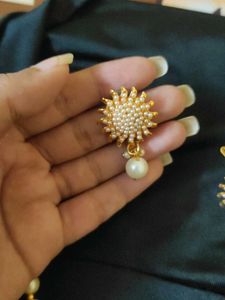 Pearl Necklace and Earring Set