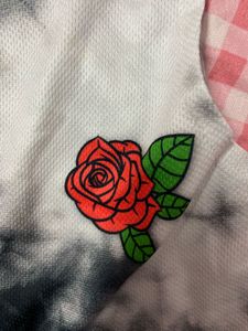 Tie-Dye Crop Top with Rose Patch