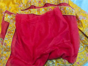 Yellow Embroidered Lehenga Set For wedding