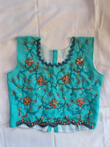 Embellished Turquoise Blouse