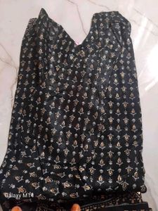 Black Embroidered umbrella kurtha
