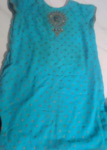 Embellished Teal Kurta