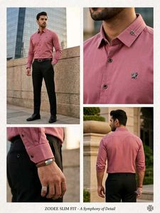 Men's Premium Rose Shirt &amp; Black Trouser Set