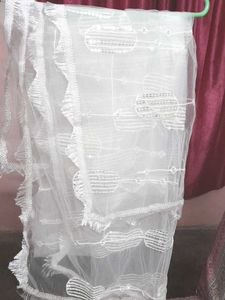 White Net Dupatta With Embroidery