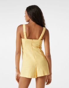 Bershka Yellow Mini Dress lining Shorts insid
