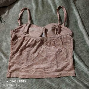 282510. Stylish Pink Corset Crop Top