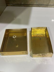 Vintage Golden cardbord box with acrylic lid