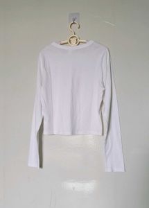 H&amp;M Fitted Cotton Long Sleeve Top