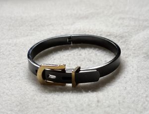 Stylish Black Belt with Gold Buckle