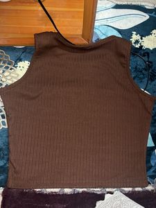 Ribbed Brown Tank Top