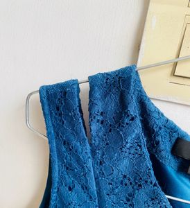 Blue Lace Cutout Dress