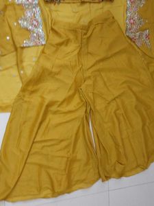 New Yellow choli with Palazzo and shrug