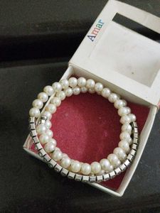 Pearl &amp; Crystal Bracelet Set
