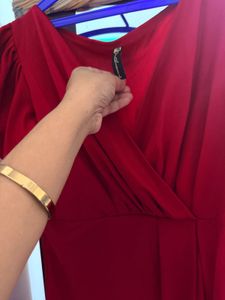Vibrant Red Wrap Dress