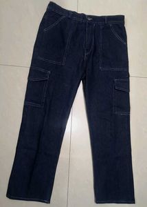 Dark Wash Cargo Jeans