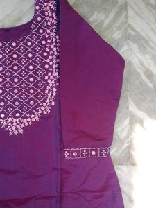 Elegant Purple Embroidered Kurta Set