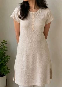 Beige Lace Kurta