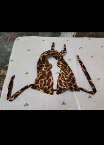 Leopard Print Bikini Top