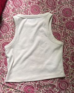 Red Long Sleeve Cutout Top &amp; white tank to