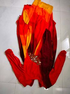 Vibrant Ombre Maxi Dress with Embellishment