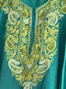 Embroidered Teal Kurta
