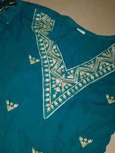 Teal Embroidered Kurta Set