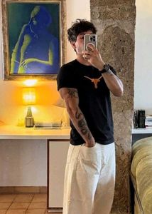 the Rock Round Neck Cotton Blend Black T-Shirt
