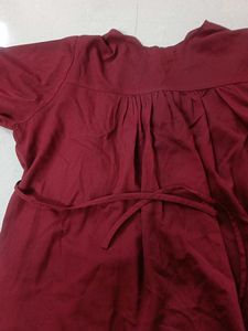 Maroon Top with Tie Details