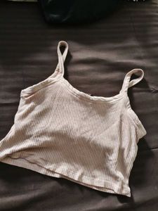 Ribbed Knit Cropped Tank Top